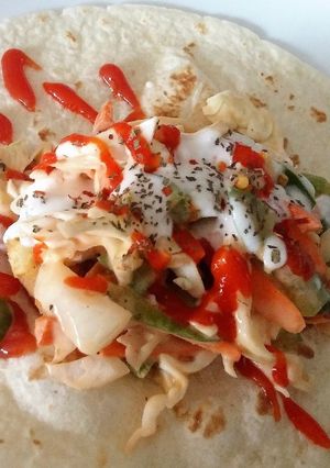 A picture of Hot and Cold Veggie Wrap.