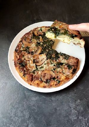 A picture of Mushroom and Spinach Frittata.