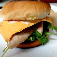 A picture of My Steamed Chicken & Chorizo Burger Bun.