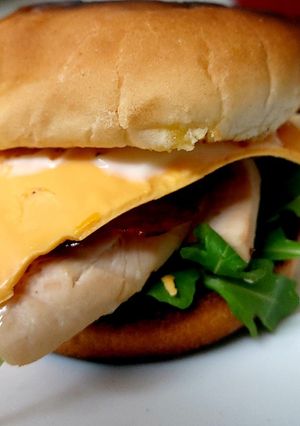 A picture of My Steamed Chicken & Chorizo Burger Bun.