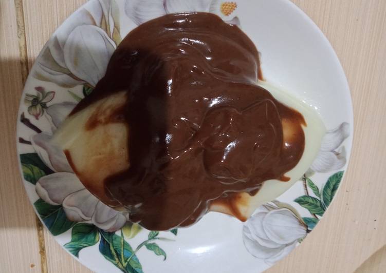 Cara buat Puding Fla coklat  Mudah