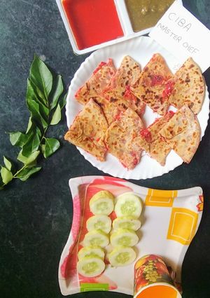 A picture of Healthy pizza paratha.