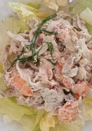 A picture of Creamy salmon tagliatelle.