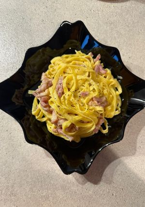 O poză a rețetei Paste carbonara.