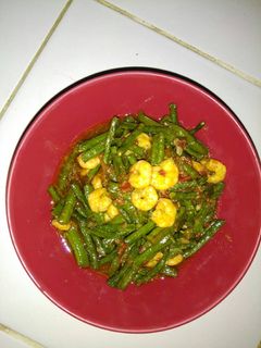 Foto resep Tumis kacang panjang pedas manis dengan udang