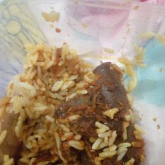 A picture of Rice and cowleg stew.