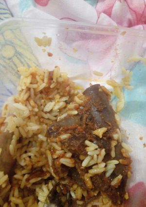 A picture of Rice and cowleg stew.