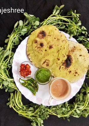 A picture of Dahi Methi Kathyavadi Rotlo.