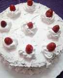 Chocolate cake with whipped cream
