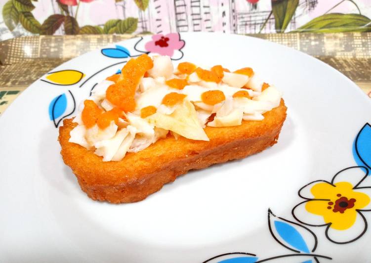Bacalao confitado sobre torrija de tomate