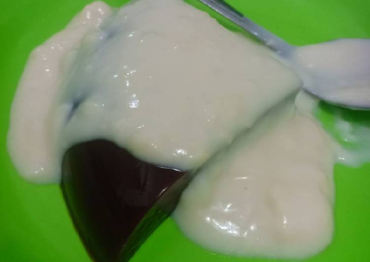 Resep Puding Coklat Nutrijel dengan Fla Keju, Enak Banget