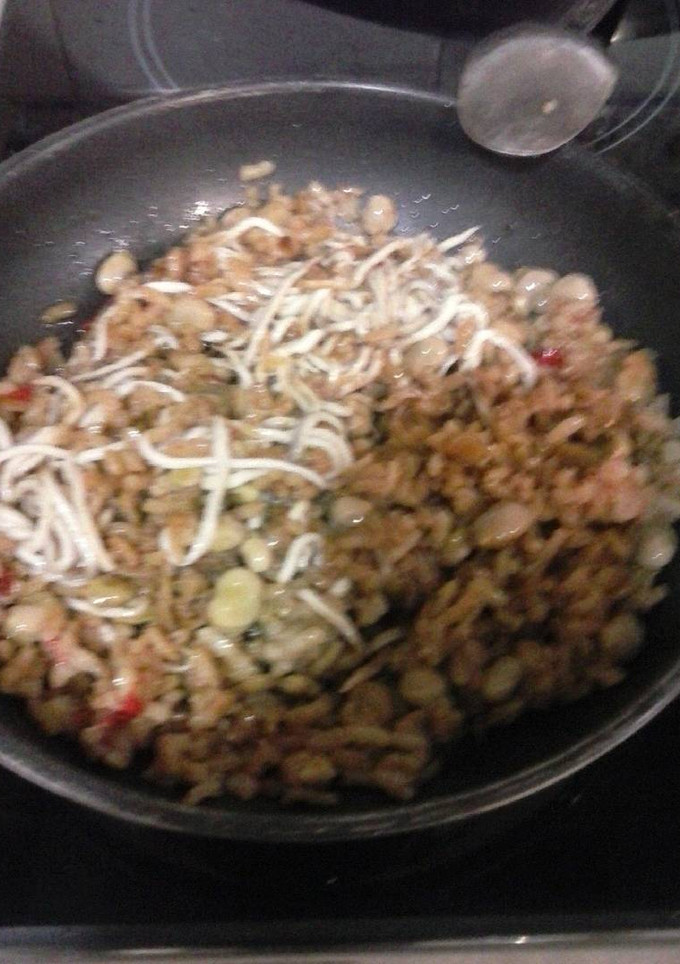 Una foto de Arroz con habas y anguriñas
