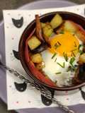 Baked Eggs with Potatoes, Mushrooms, and Ham