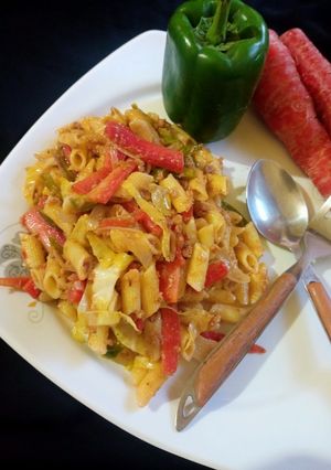 A picture of Qeema macaroni.