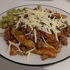 A picture of Loaded Mexican-Style Chips (Intended Low FODMAP).