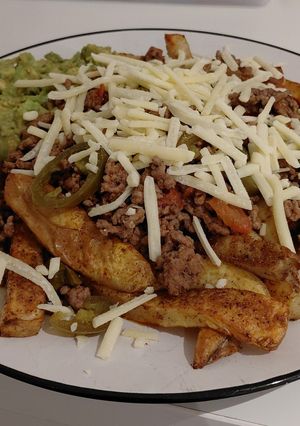 A picture of Loaded Mexican-Style Chips (Intended Low FODMAP).