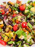 Grilled Vegetable Salad with Roasted Butternut Squash, and a Fresh Herb Lemon Dressing