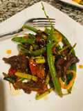 Beef Sesame Teriyaki stir fry (Trader Joe’s products)