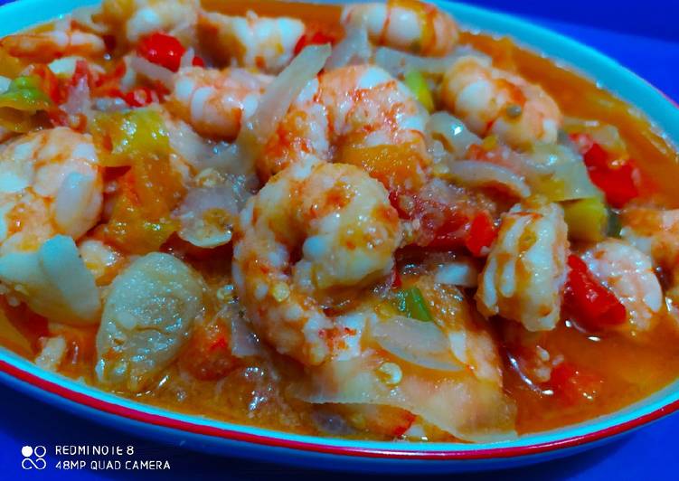 Udang bumbu iris foto resep utama