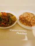 Beef and vegetable sauce with Creole Rice