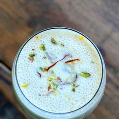 A picture of Almond Banana milkshake.
