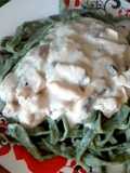 Fetuccinis artesanales de espinacas con strogonoff de pollo y champiñones