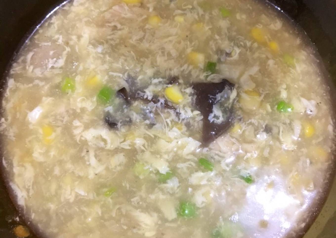 Chicken Corn Soup With Mushroom🖤