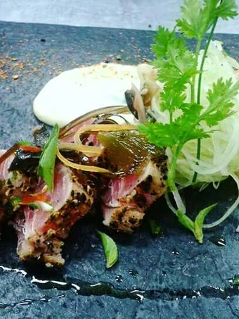 Simple Way Prepare Recipe Pan seared Tuna with citrus Salad that is Can Pamper Your Tongue, Can Spoil the Tongue}