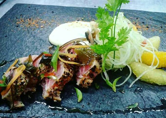 How to Prepare Mario Batali Pan seared Tuna with citrus Salad