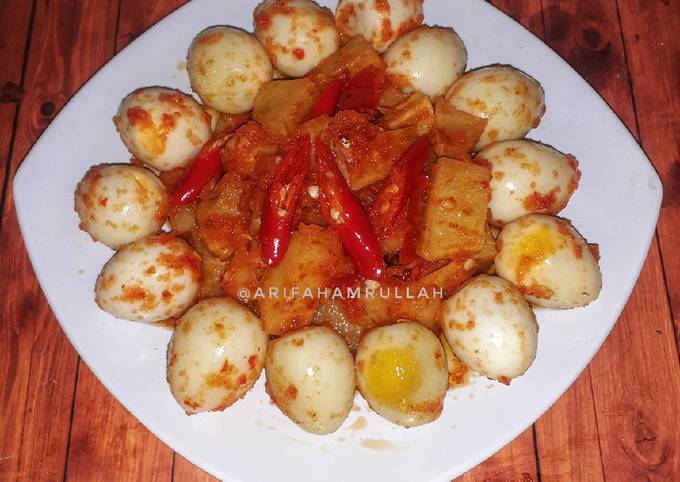  Resep gampang membuat Sambalado telur puyuh kentang dijamin nagih banget