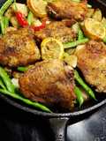 Lemon Dijon Chicken, potatoes and green beans