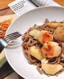 Mì Soba Chestnut Sốt Phô Mai Xanh Gorgonzola, Táo & Sò Điệp