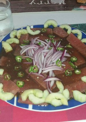 Una foto de Sashimi de atún