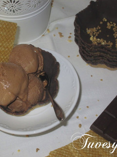 Una foto de Helado de chocolate