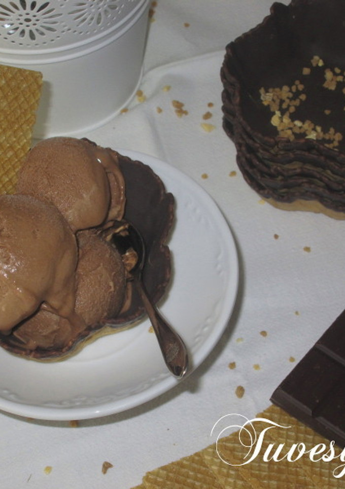 Una foto de Helado de chocolate