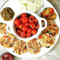 A picture of Sweet Potato Cutlet with Bell peppers.