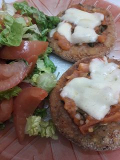 Una foto de Milanesas de calabaza rellenas