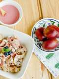 Tagiatelle z śliwką i twarogiem
