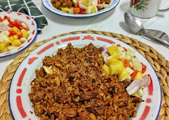 Ini dia! Bagaimana cara bikin Nasi Goreng Kambing  istimewa