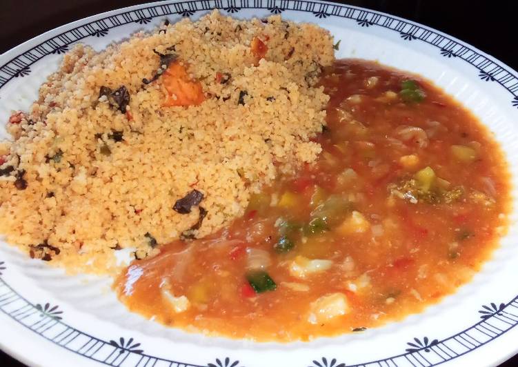 Easiest Way to Make Quick Onion soup with couscous jollof