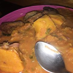 A picture of Masala pumpkin and fish.