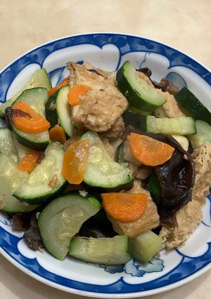 櫛瓜炒豆包 的食譜成品照片