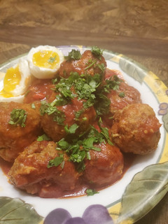 A picture of Brad's goat meatballs.