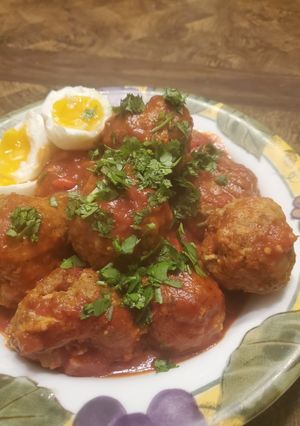 A picture of Brad's goat meatballs.