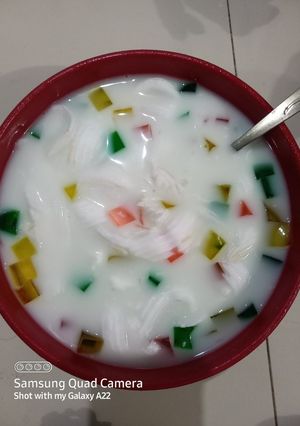 Foto resep Es kelapa Jelly Pelangi