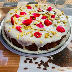 Whole Wheat Eggless Mawa Saffron Cake A picture of Whole Wheat Eggless Mawa Saffron Cake.