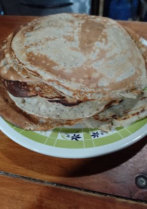 Una foto de Panqueques de avena, chía y banana