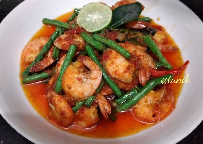 305. Balado Udang Kacang Panjang