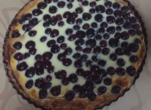 Una foto de Cheesecake de arándanos