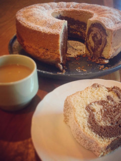 A picture of Marmorkuchen (German Marble Cake).